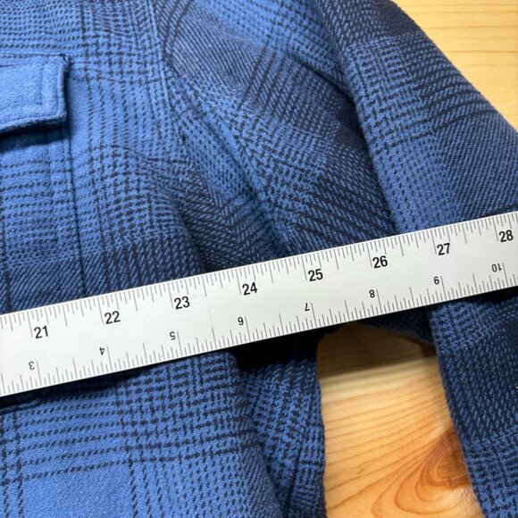 Duluth Trading Jacket XL Blue Flannel Flapjack Fleece Lined Relaxed Shirt Jac - Picture 6 of 12